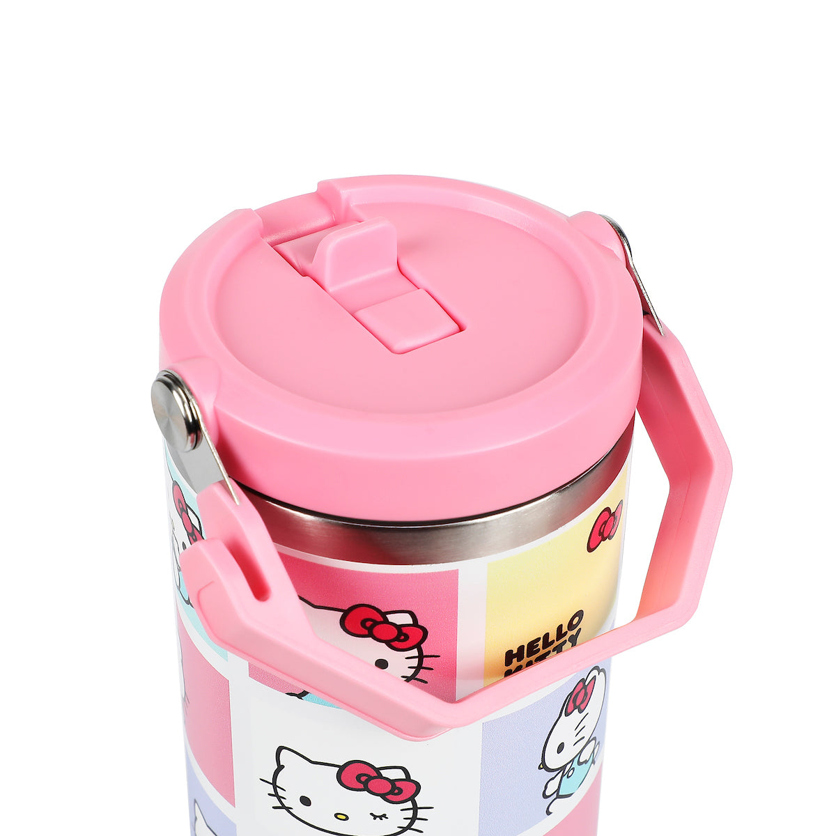 Hello Kitty Character Squares White 40 Oz Stainless Steel Tumbler