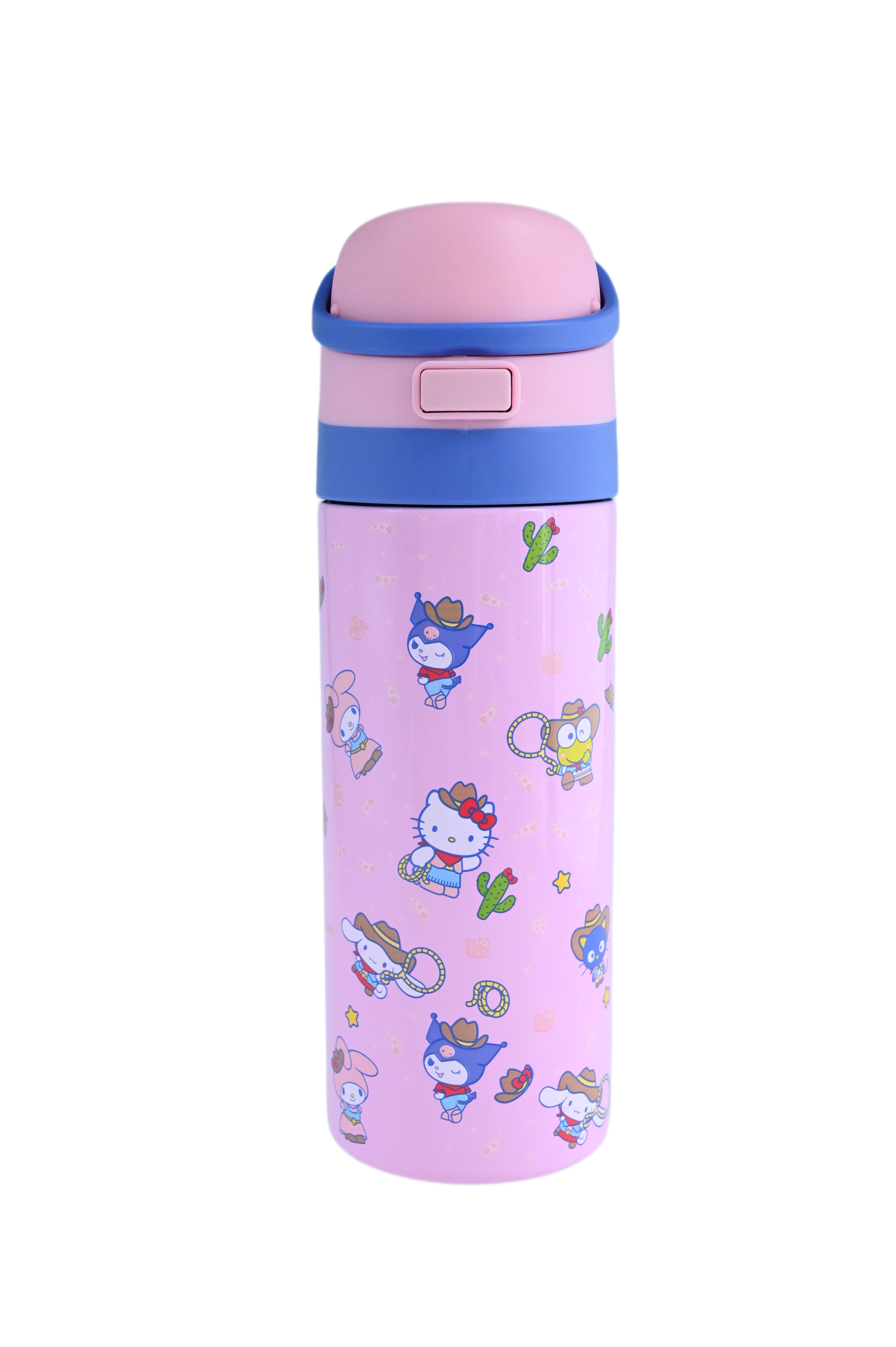 Hello Kitty & Friends All-Over Character Print Pink 24 Oz Stainless Steel Water Bottle