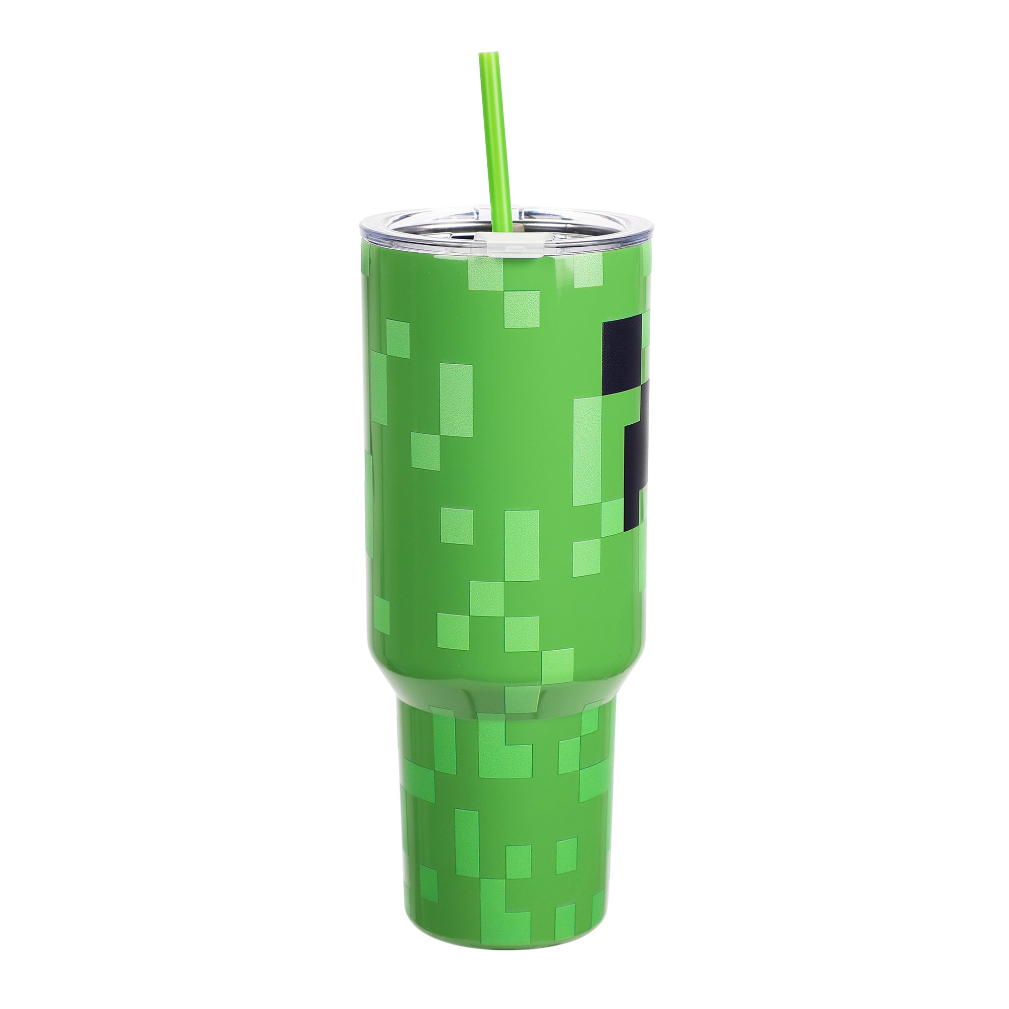 Minecraft Creeper Ultimate 40 Oz. Stainless Steel Tumbler With Pixelated Handle