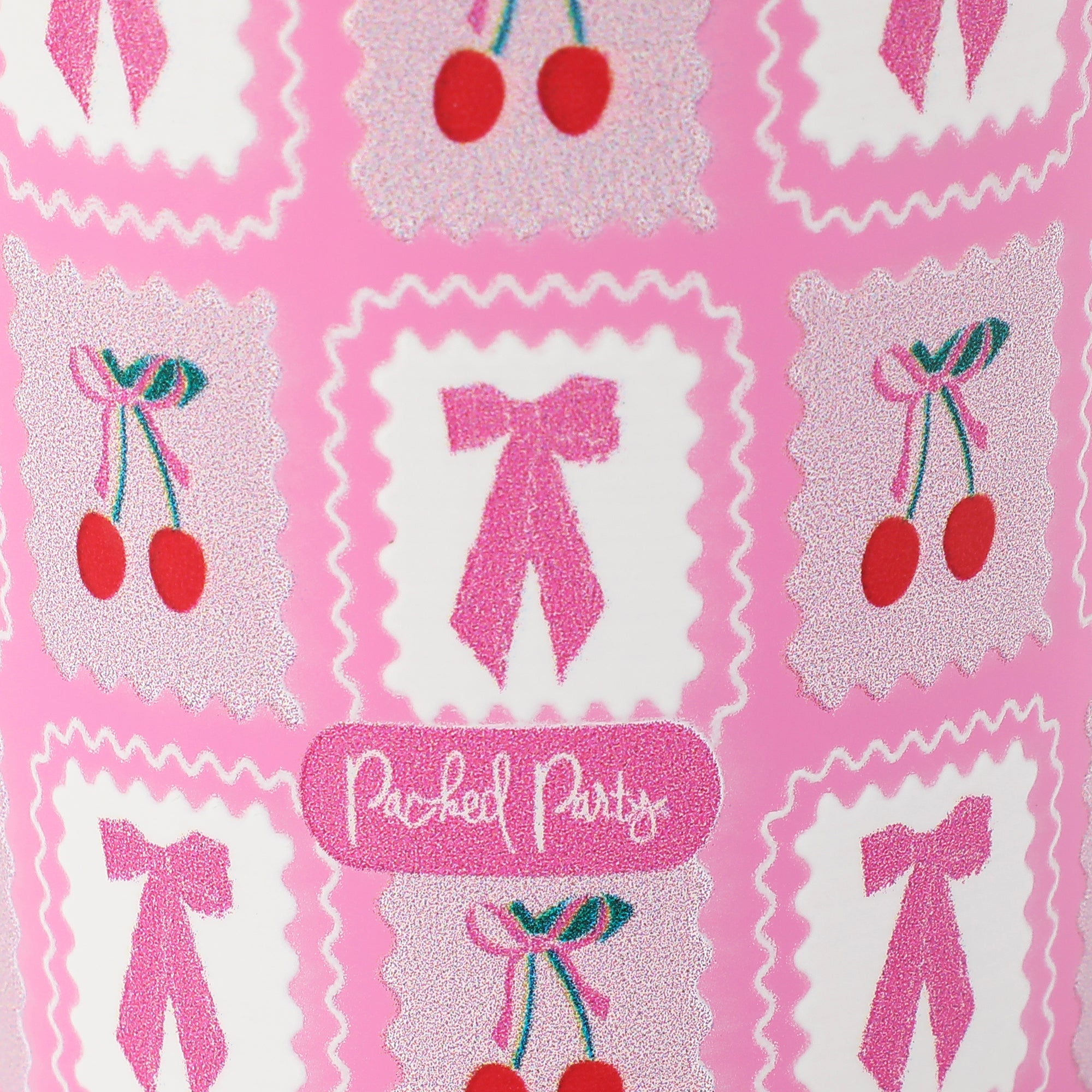 Packed Party Cherries Pink 40 Oz Stainless Steel Tumbler With Handle