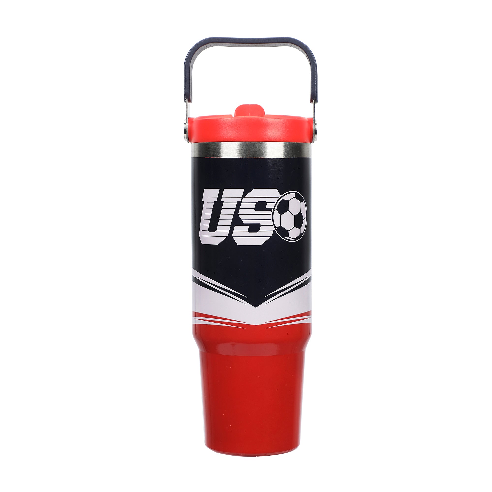 US Soccer Logo Tribal Crest 30 Oz Black Stainless Steel Water Bottle