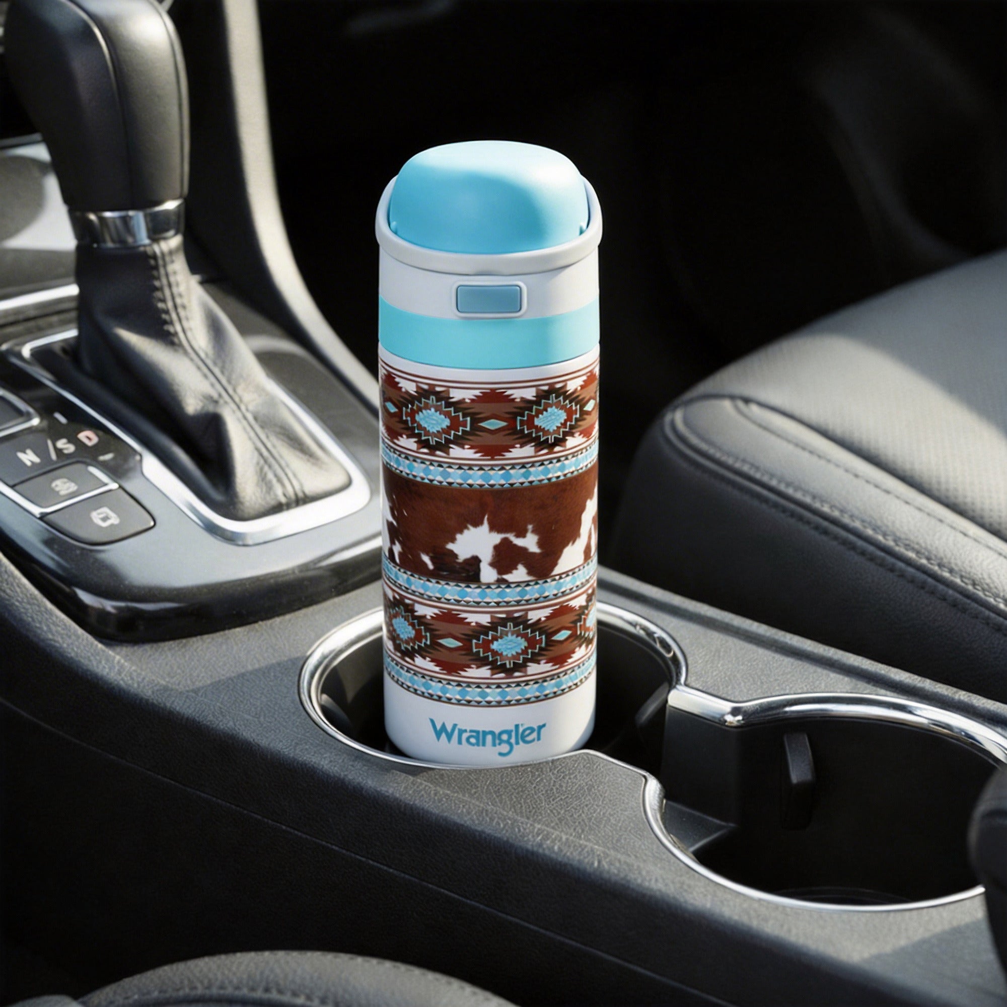 Wrangler Leather Pattern 24 Oz Stainless Steel Water Bottle