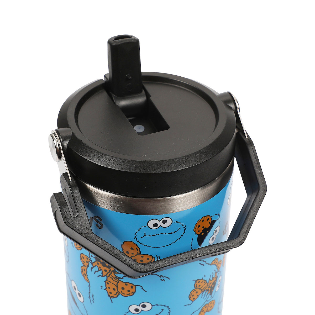 Sesame Street Cookie Monster AOP 40 Oz. Vacuum Sealed Stainless Steel Tumbler With Carry Handle
