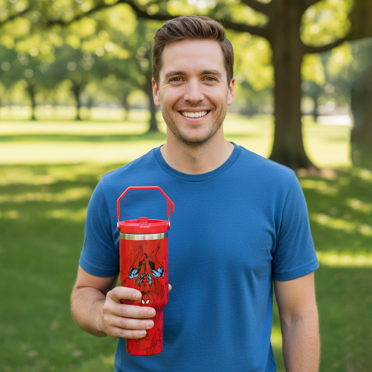 Spider-Man The Amazing Spider-Man 40 Oz. Stainless Steel Top Handle Tumbler