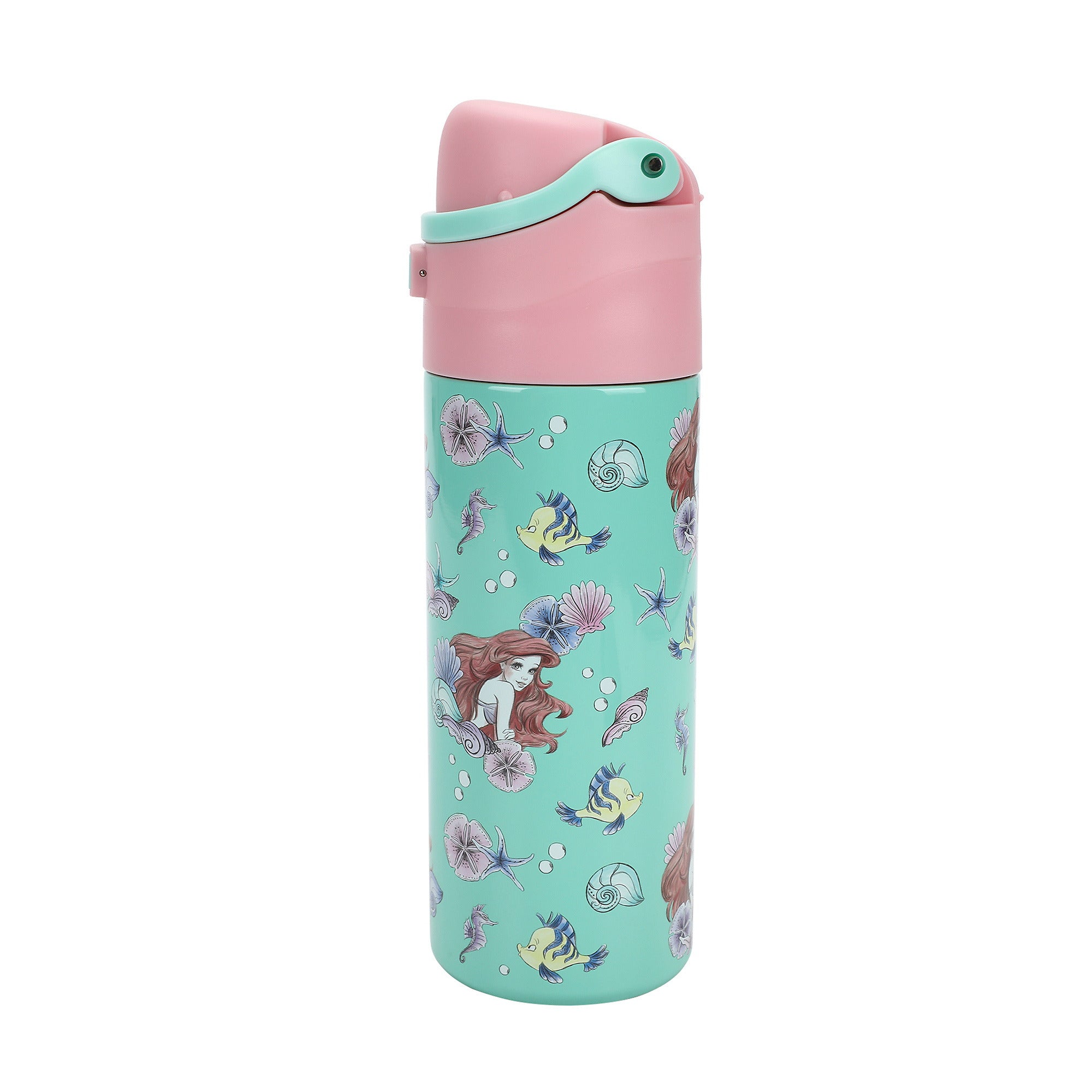 The Little Mermaid Ariel & Flounder All-Over Print 24 Oz Stainless Steel Water Bottle