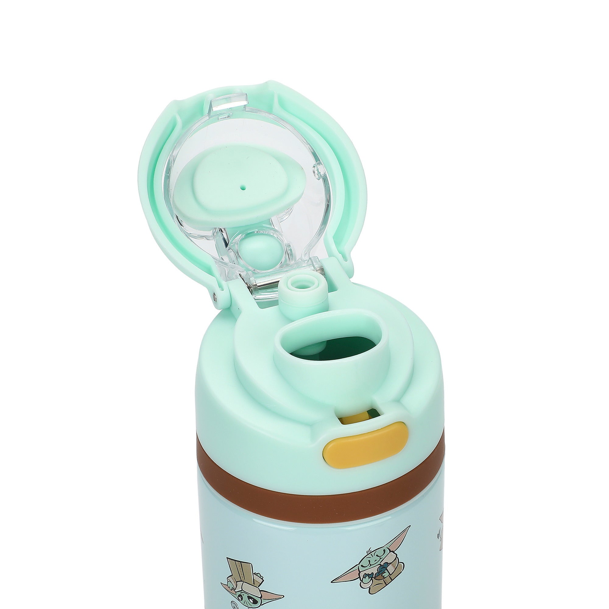 The Mandalorian Grogu All-Over Print Blue 24 Oz Stainless Steel Water Bottle