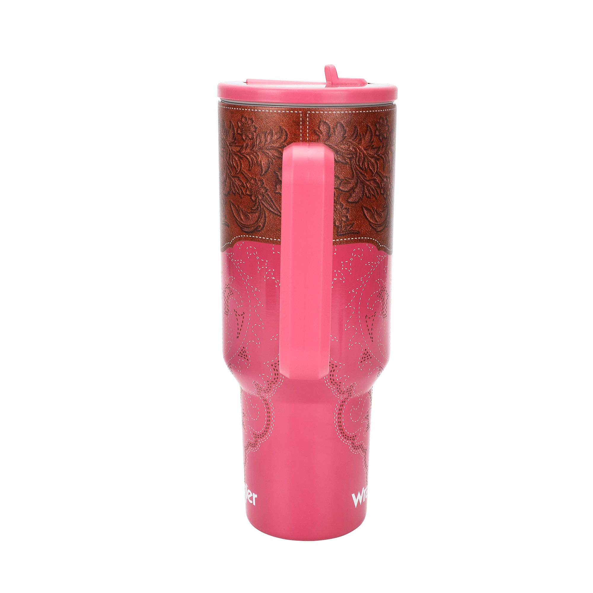 Wrangler Pink & Gold Western Pattern 40 Oz Stainless Steel Water Bottle