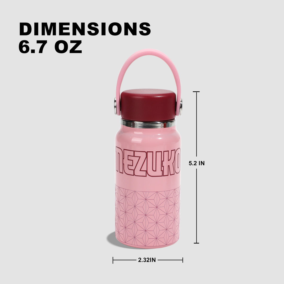 Demon Slayer Nezuko Mini Water Bottle Pink 6.7 oz