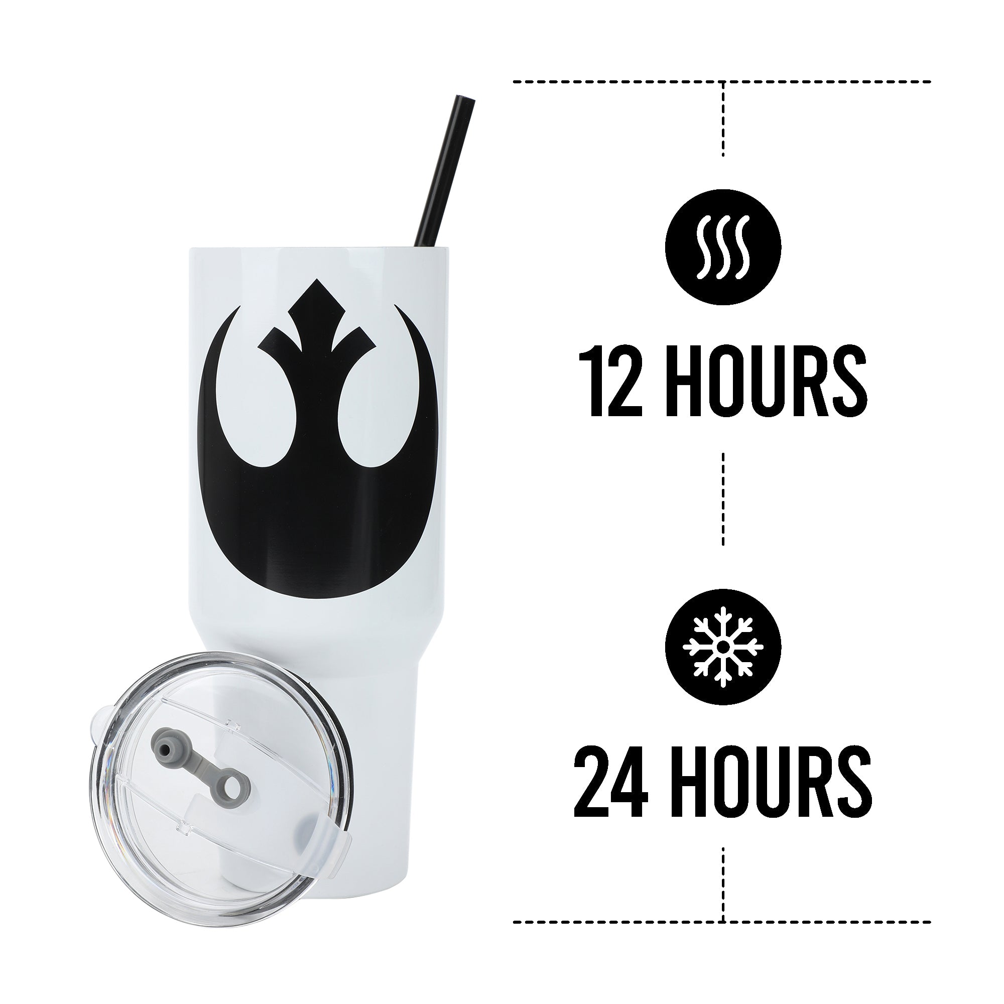 Star Wars Rebel Alliance 40 Oz White Stainless Steel Tumbler