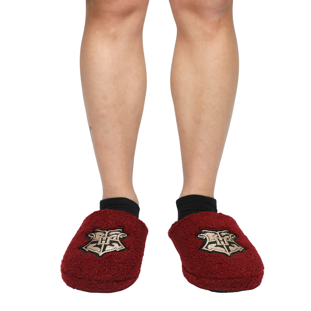 Harry Potter Hogwarts Crest Adult Red Scuff  Slippers