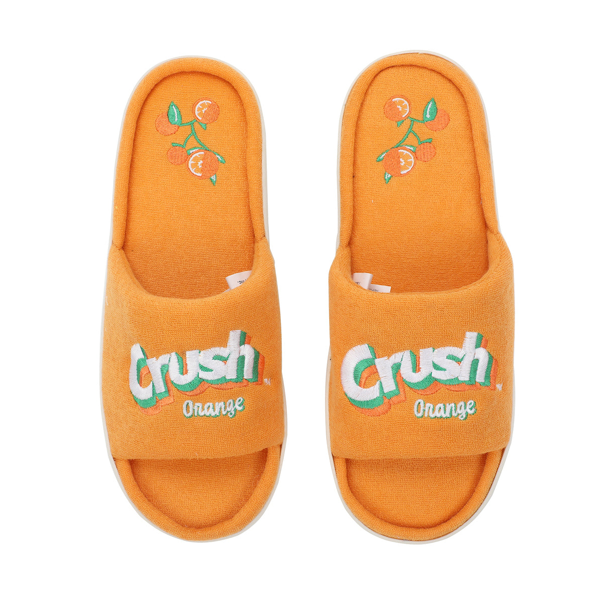 Orange Crush Orange Plant Adult Brown Open-Toed Slide Slippers