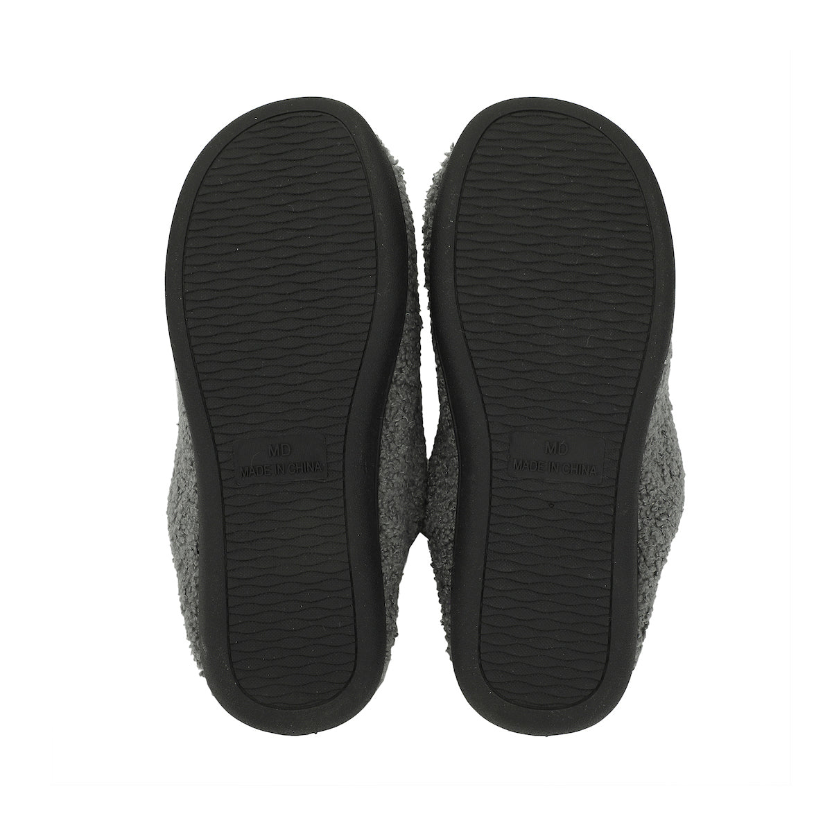 Halloween Black Cat Glow Moon & Stars Adult Gray Scuff Slippers