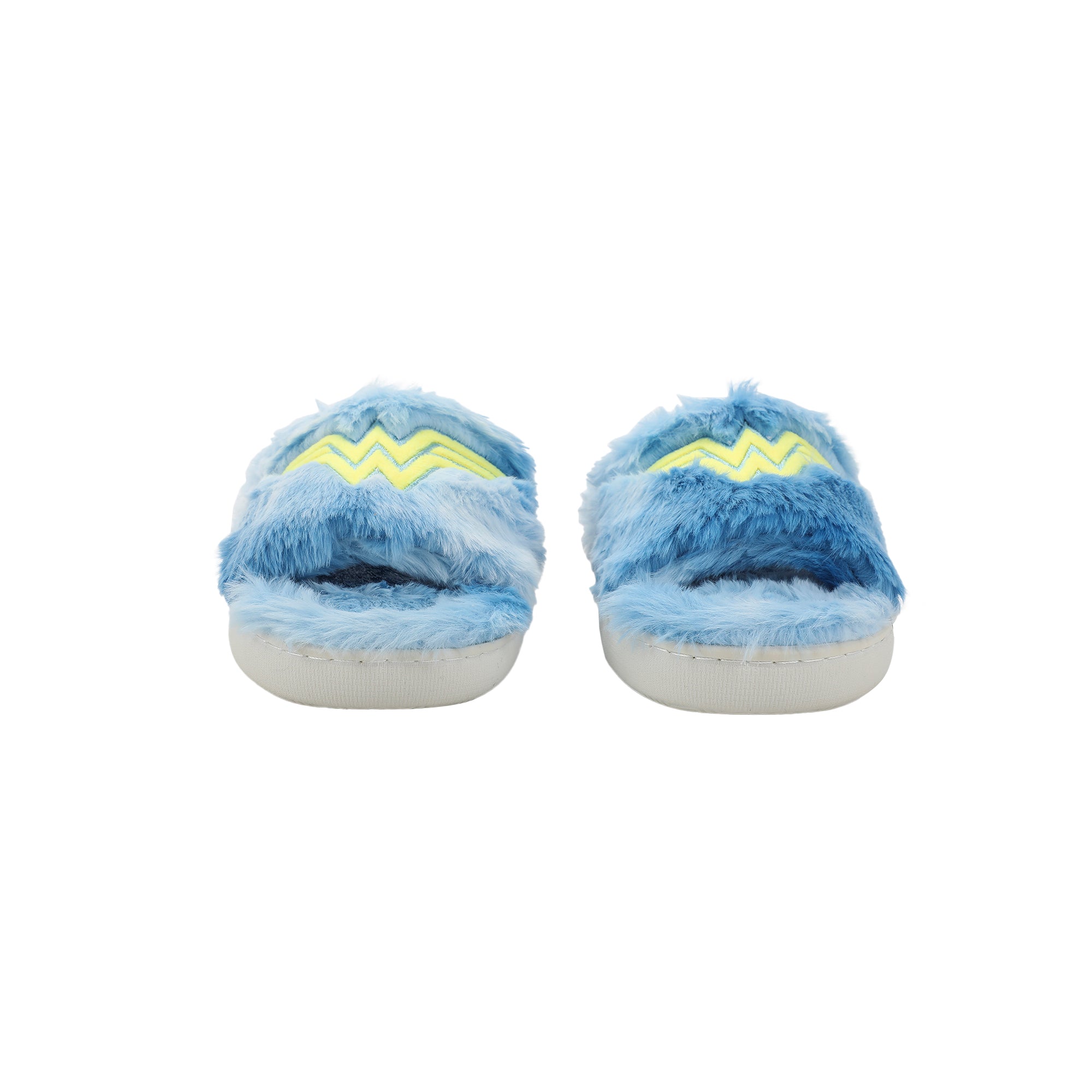 Wonder Woman Embroidered Logo Patch Women's Blue Open-Toed Slippers