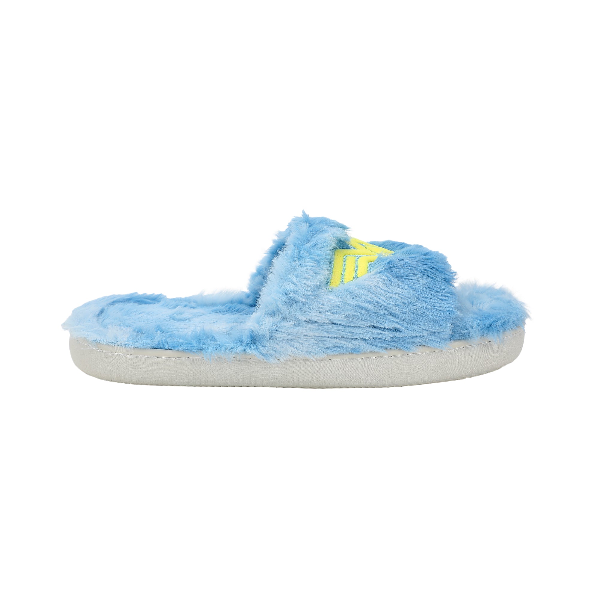 Wonder Woman Embroidered Logo Patch Women's Blue Open-Toed Slippers
