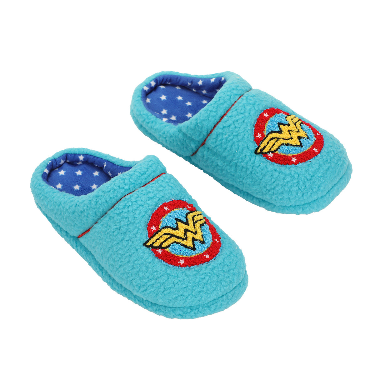 Wonder Woman Logo Women's Blue Scuff Slippers