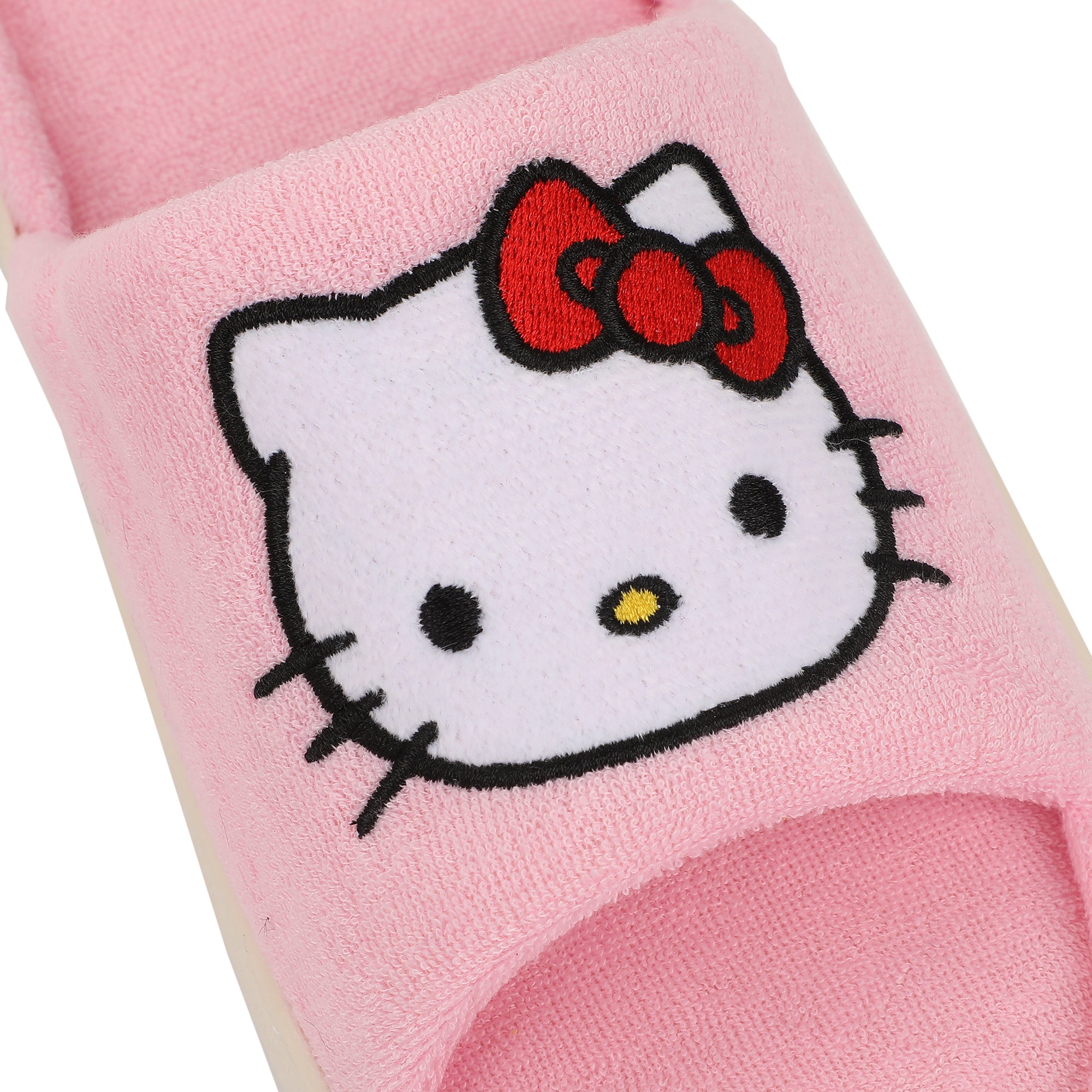 Hello Kitty Character Head Patch Women's Open Toe Slipper