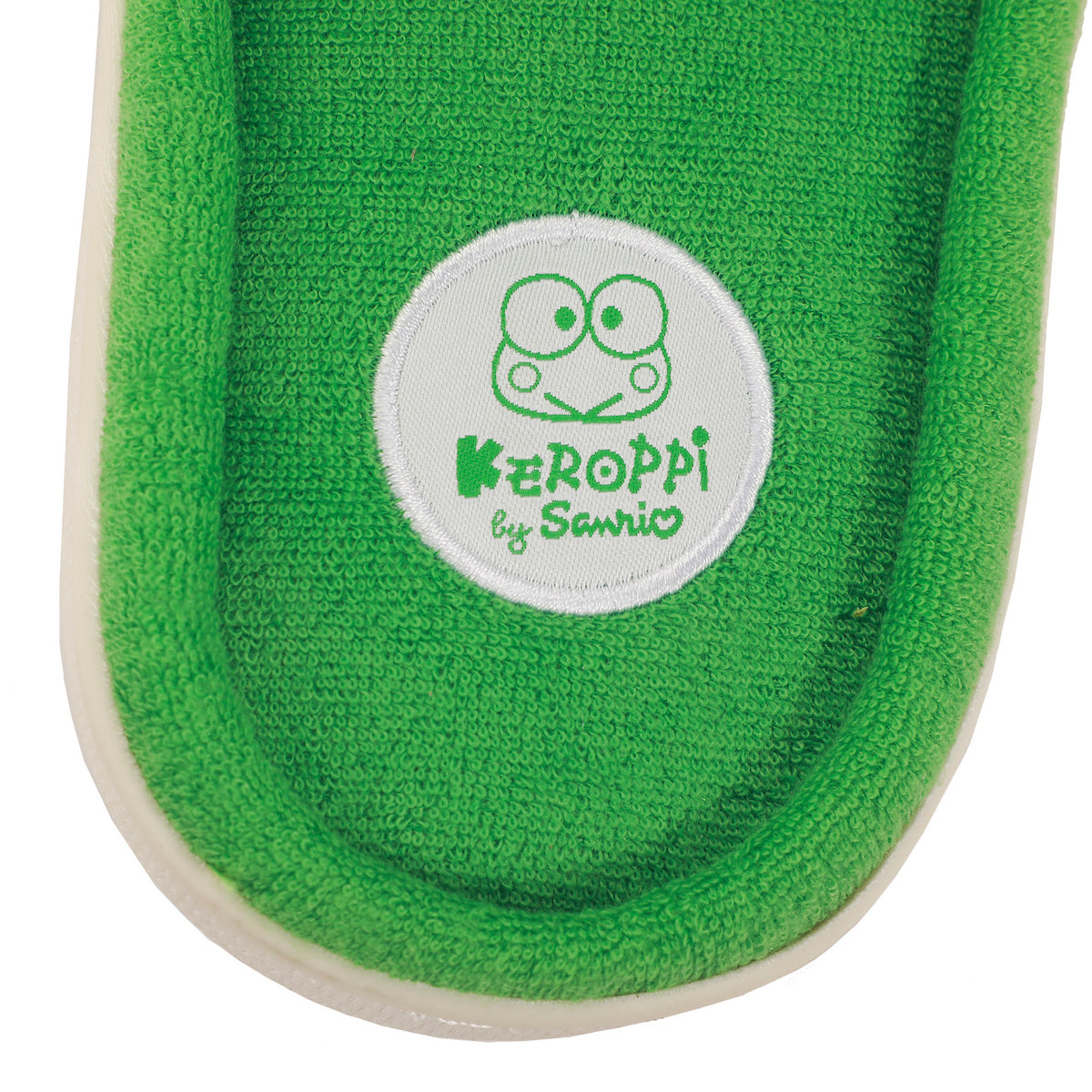 Keroppi Character Head Patch Women's Green Open Toed Slipper