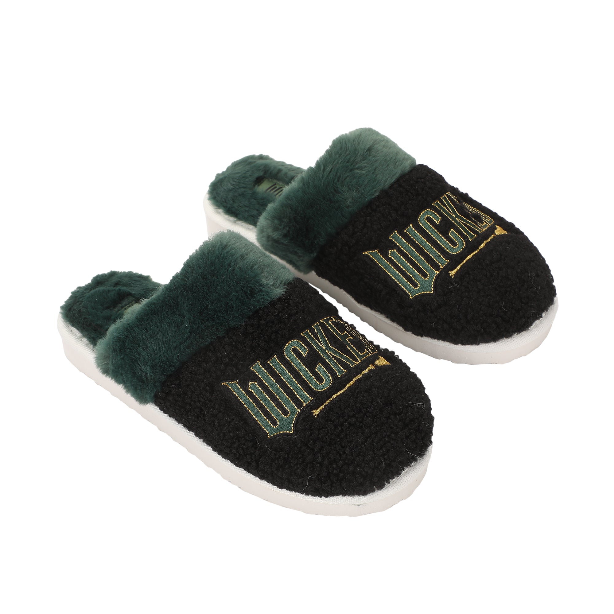 Wicked Part 2 Logo Women's Green & Black Open-Toed Slippers