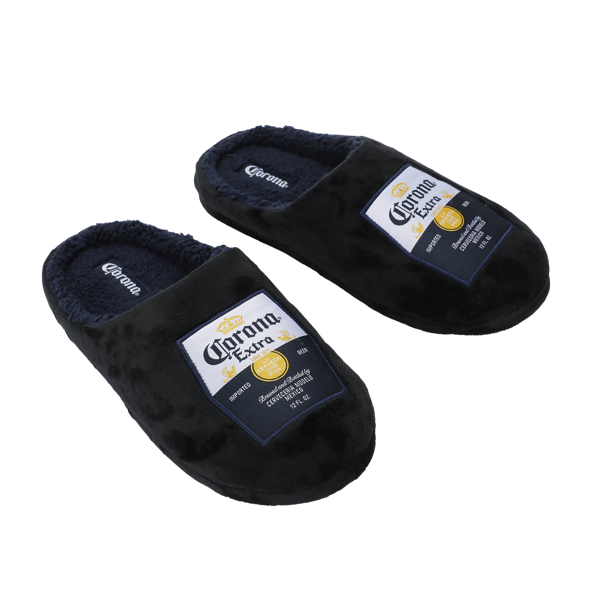 Corona Beer Labels Men's Black Scuff Slippers