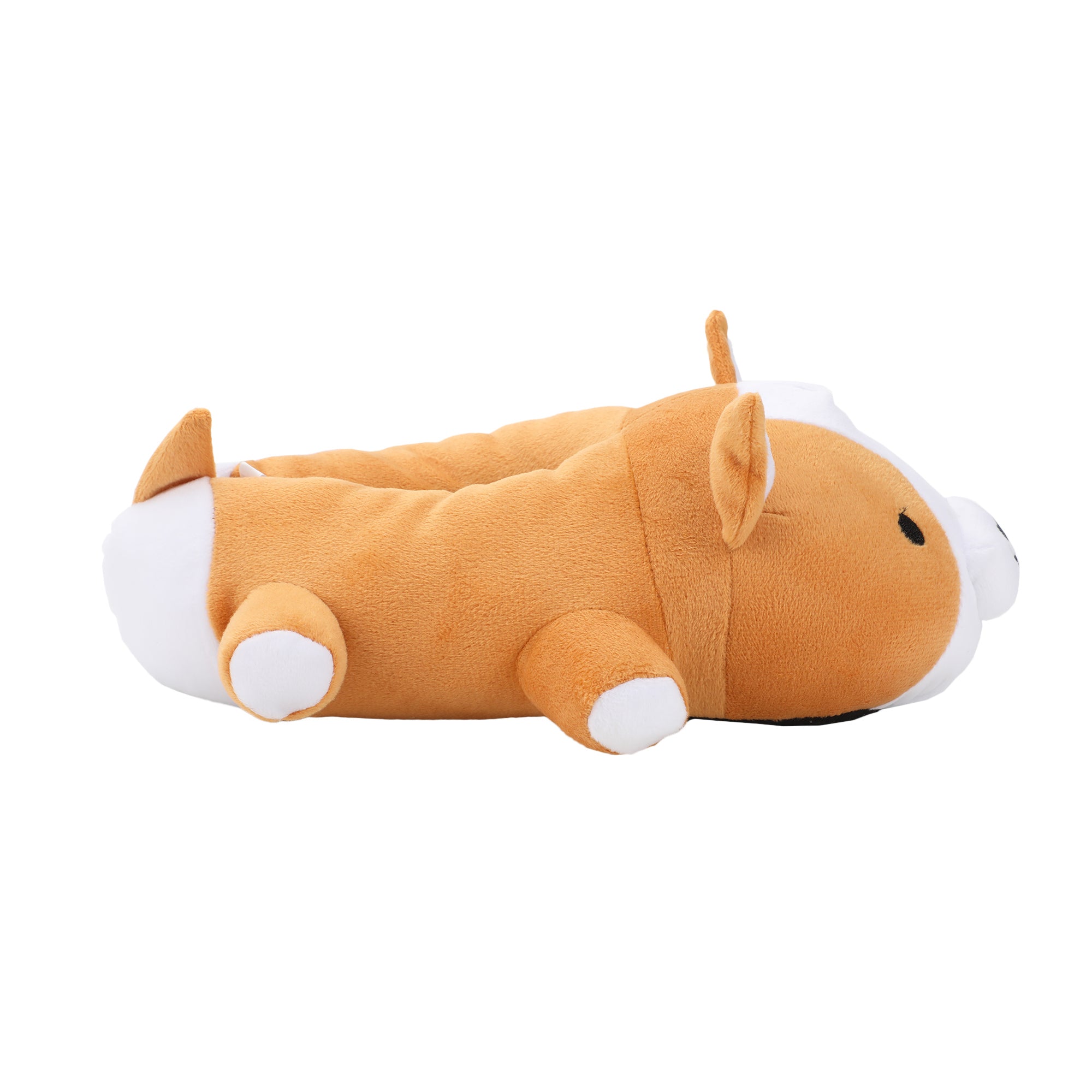 Corgi Youth Brown Plush Slippers