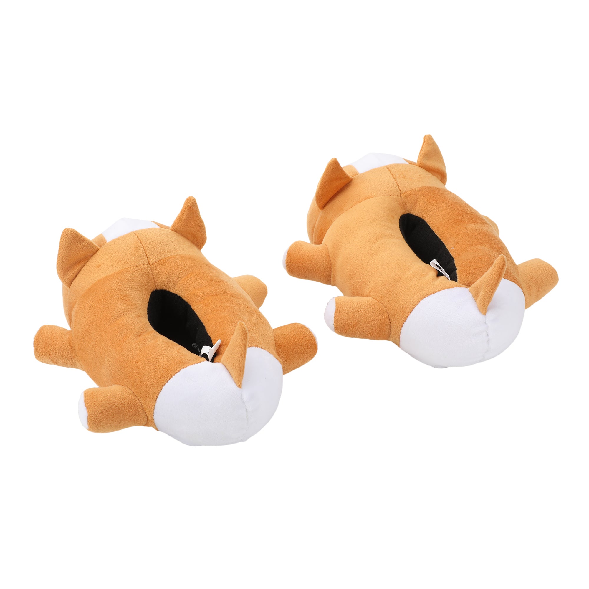 Corgi Youth Brown Plush Slippers