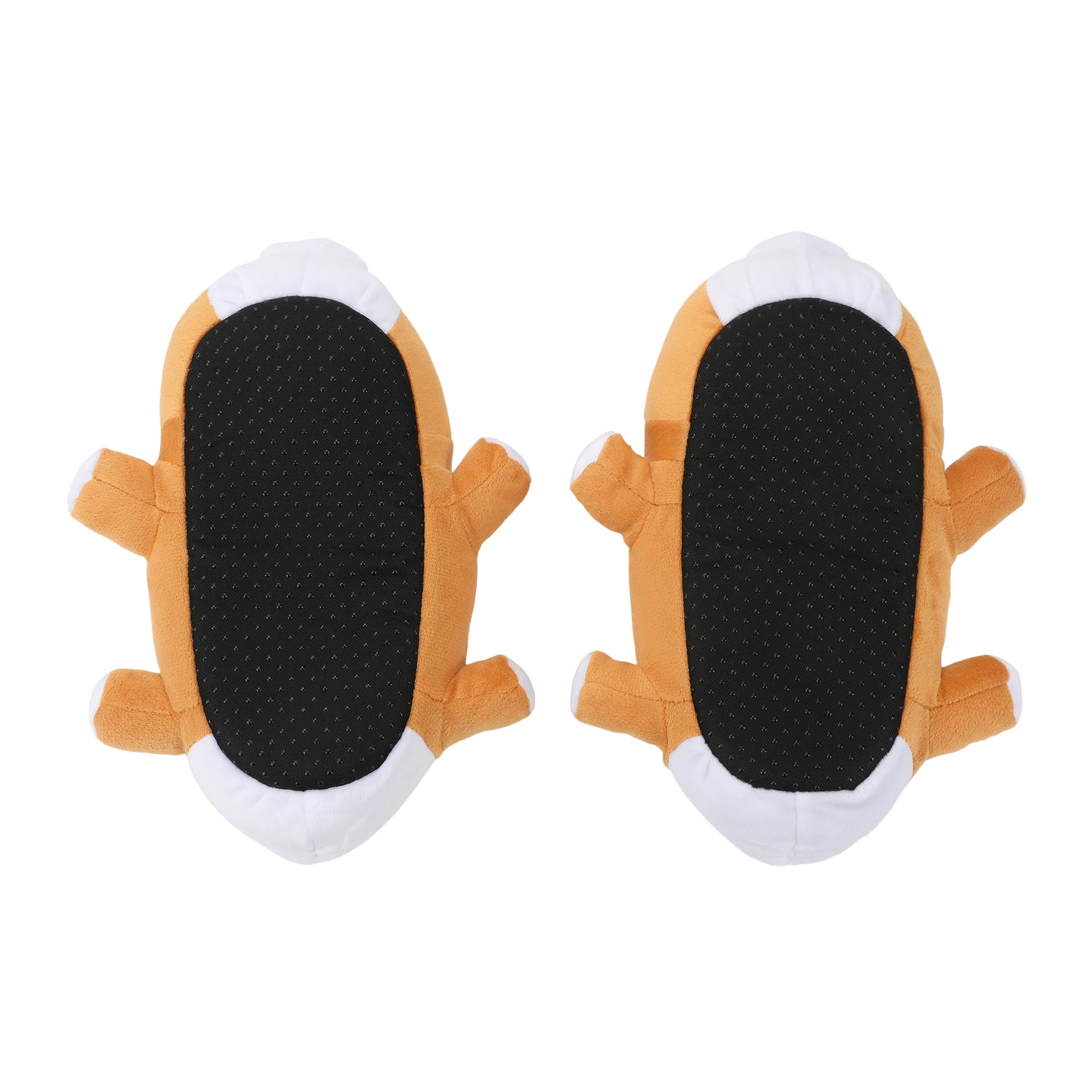 Corgi Youth Brown Plush Slippers