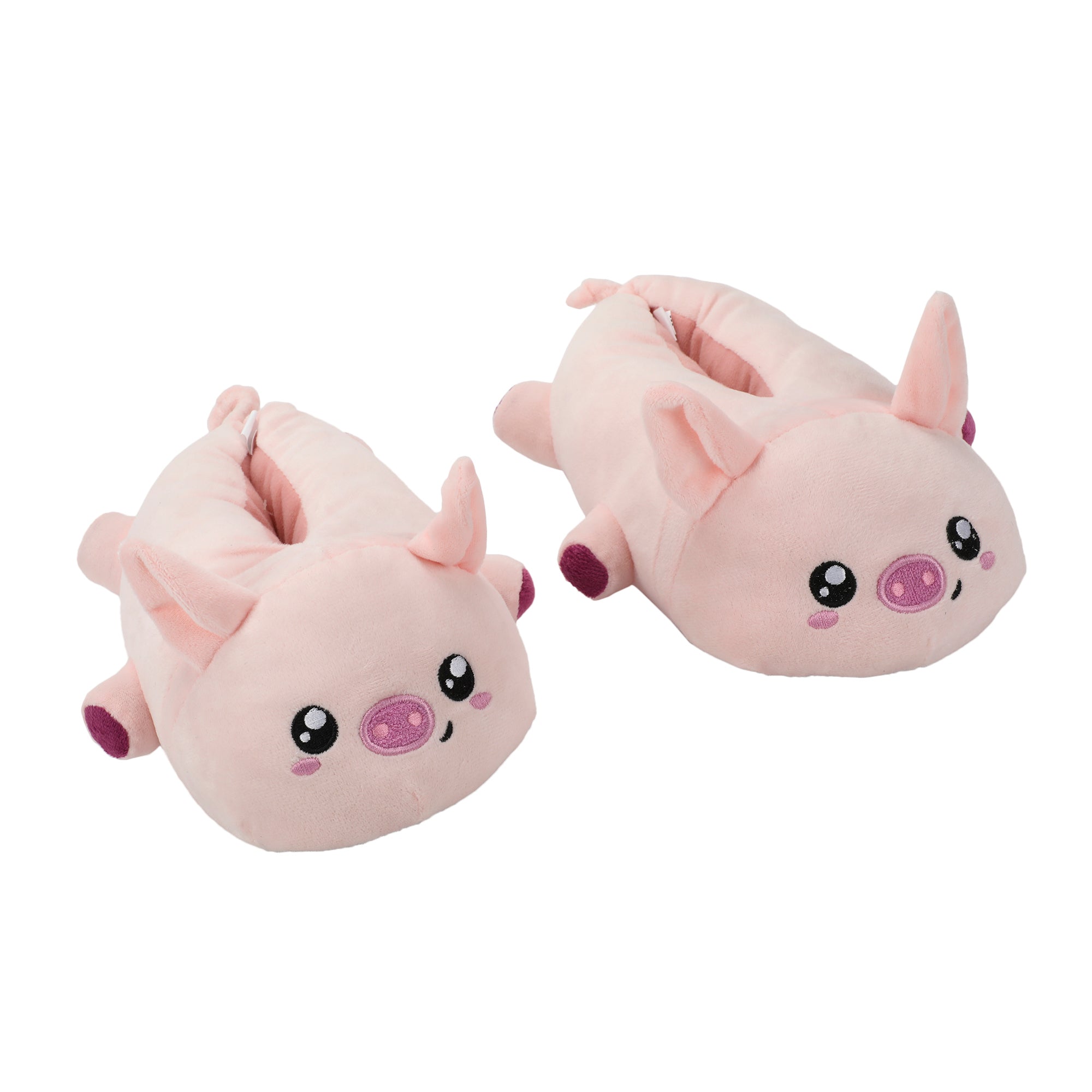 Pig Youth Pink Plush Slippers
