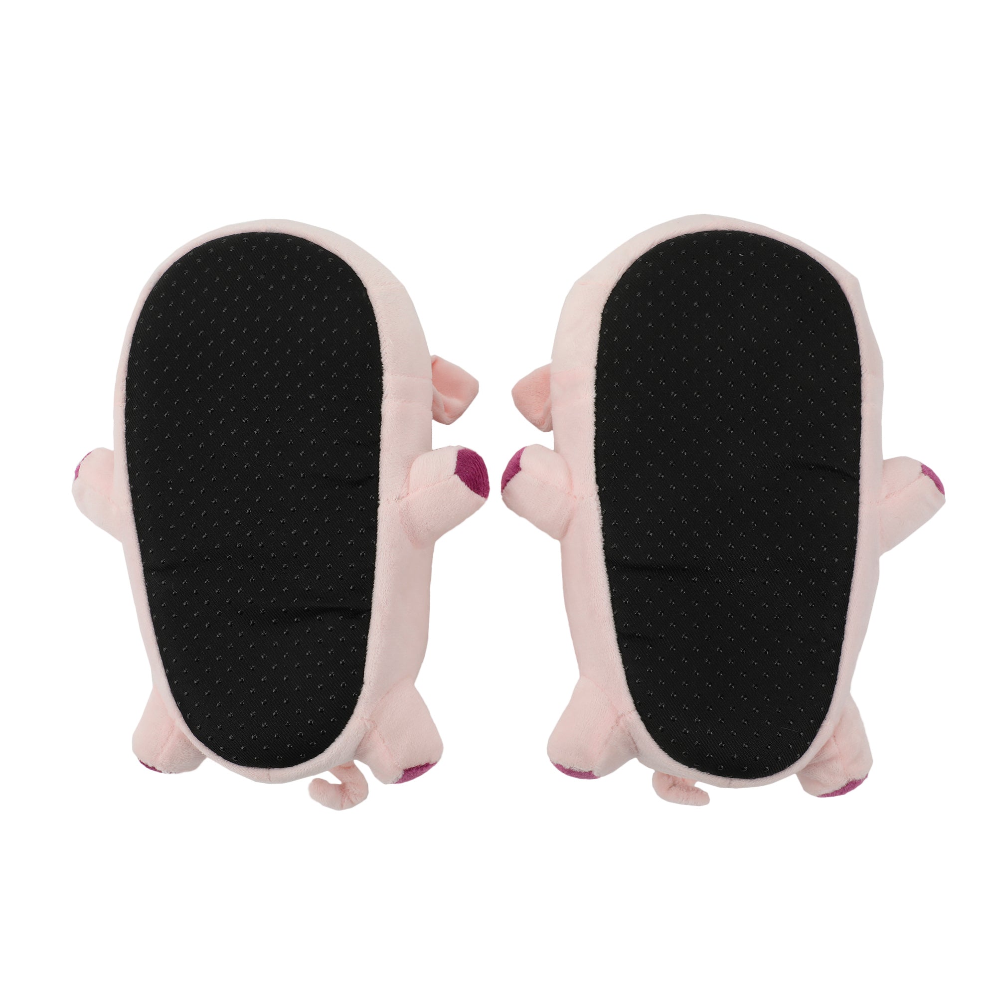 Pig Youth Pink Plush Slippers