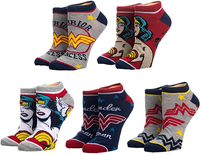 Wonder Woman Ankle Socks 5-Pack for Women