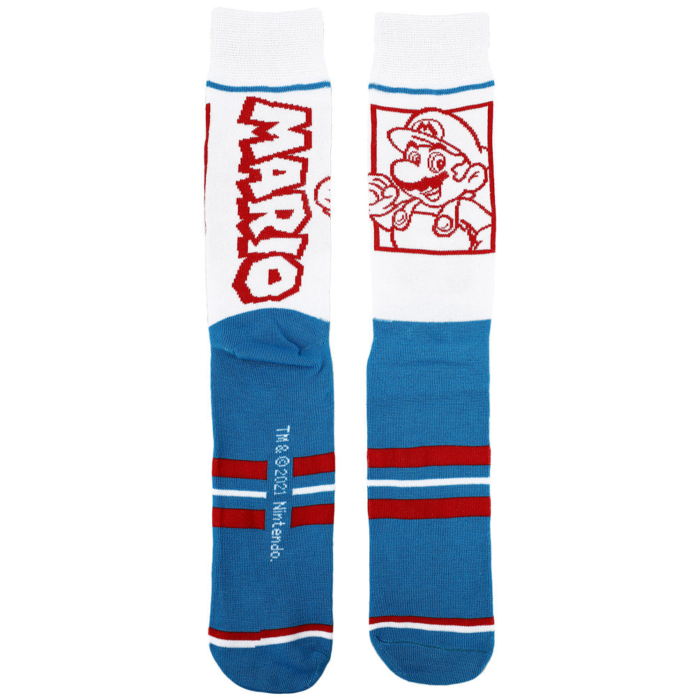 Super Mario Split Mens Collectible  Crew Sock 5 pack