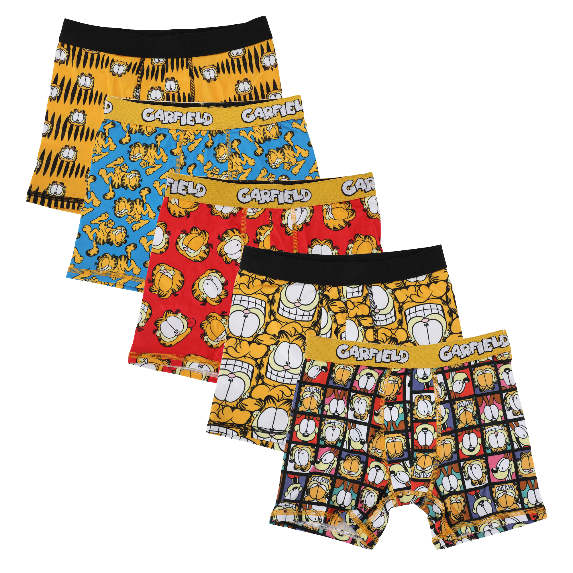 Garfield Character Art 5-Pack Boy's Boxer Briefs
