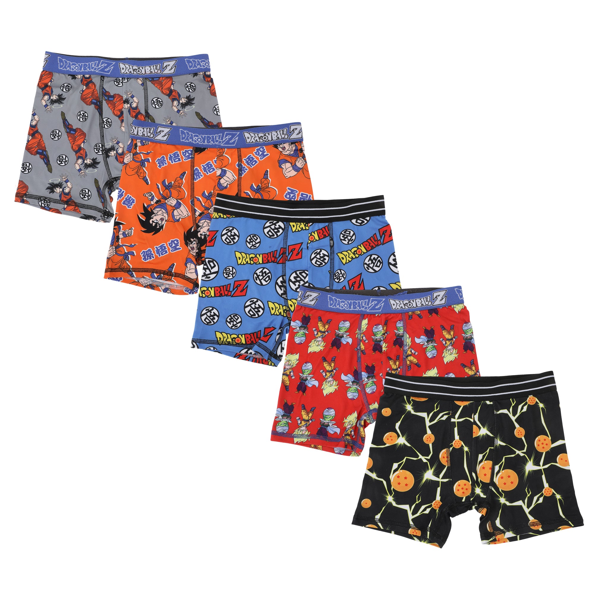 Dragon Ball Z Character & Icon Prints Boy's 5-Pack Boxer Briefs