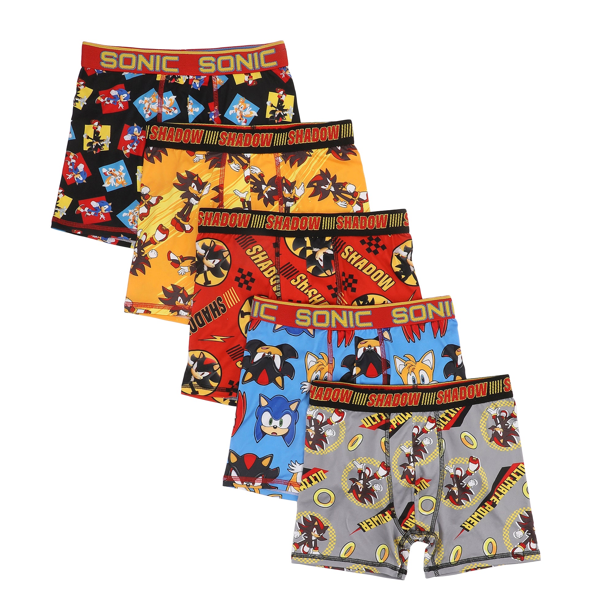 Sonic the Hedgehog Modern All-Over Prints Boys’ Boxer Briefs Multipack (5 Pack)