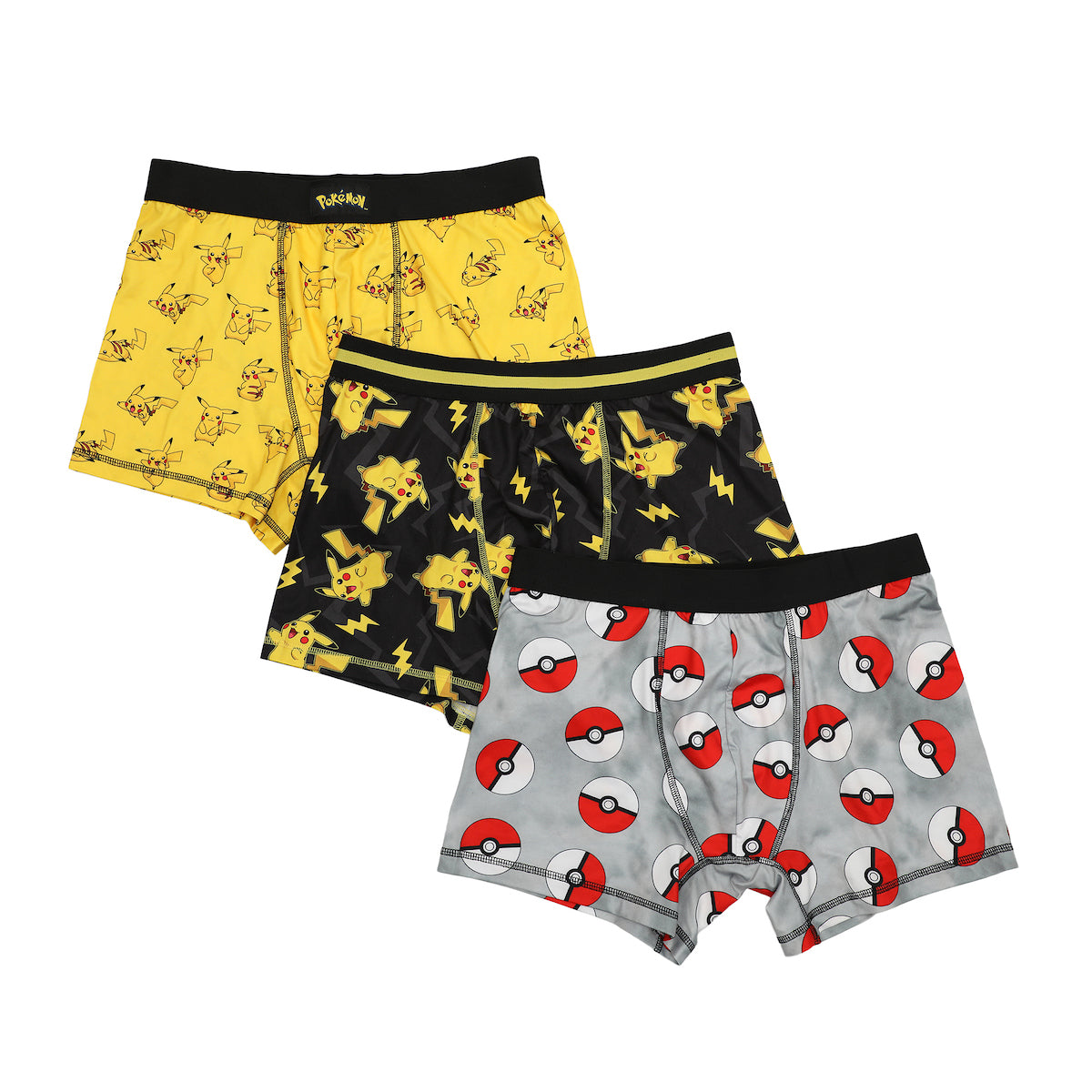 Men's Adult Pokémon Boxer Brief Underwear 3-Pack - Catch 'Em All Comfort