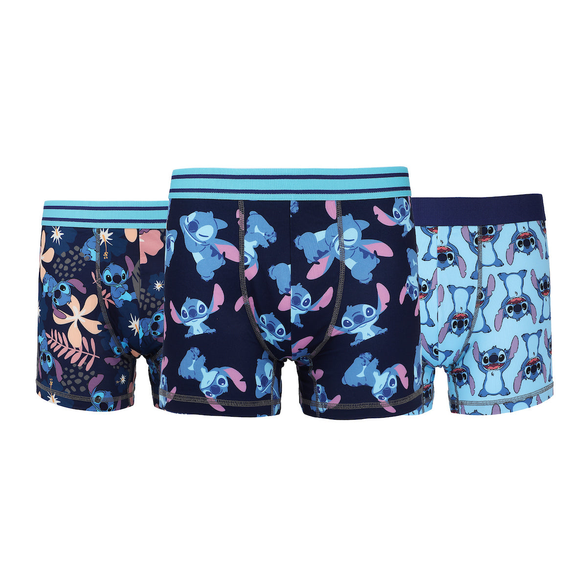 Lilo & Stitch All-Over Stitch Character Prints Men's 3-Pack Boxer Briefs