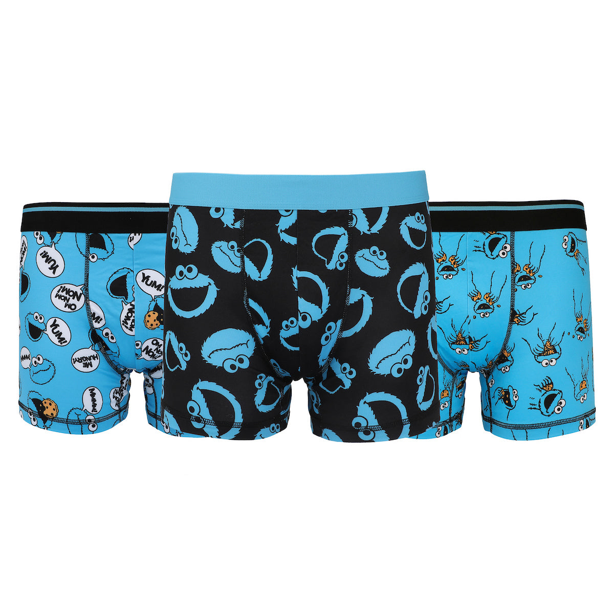 Sesame Street Cookie Monster Men's 3-Pack Boxer Briefs