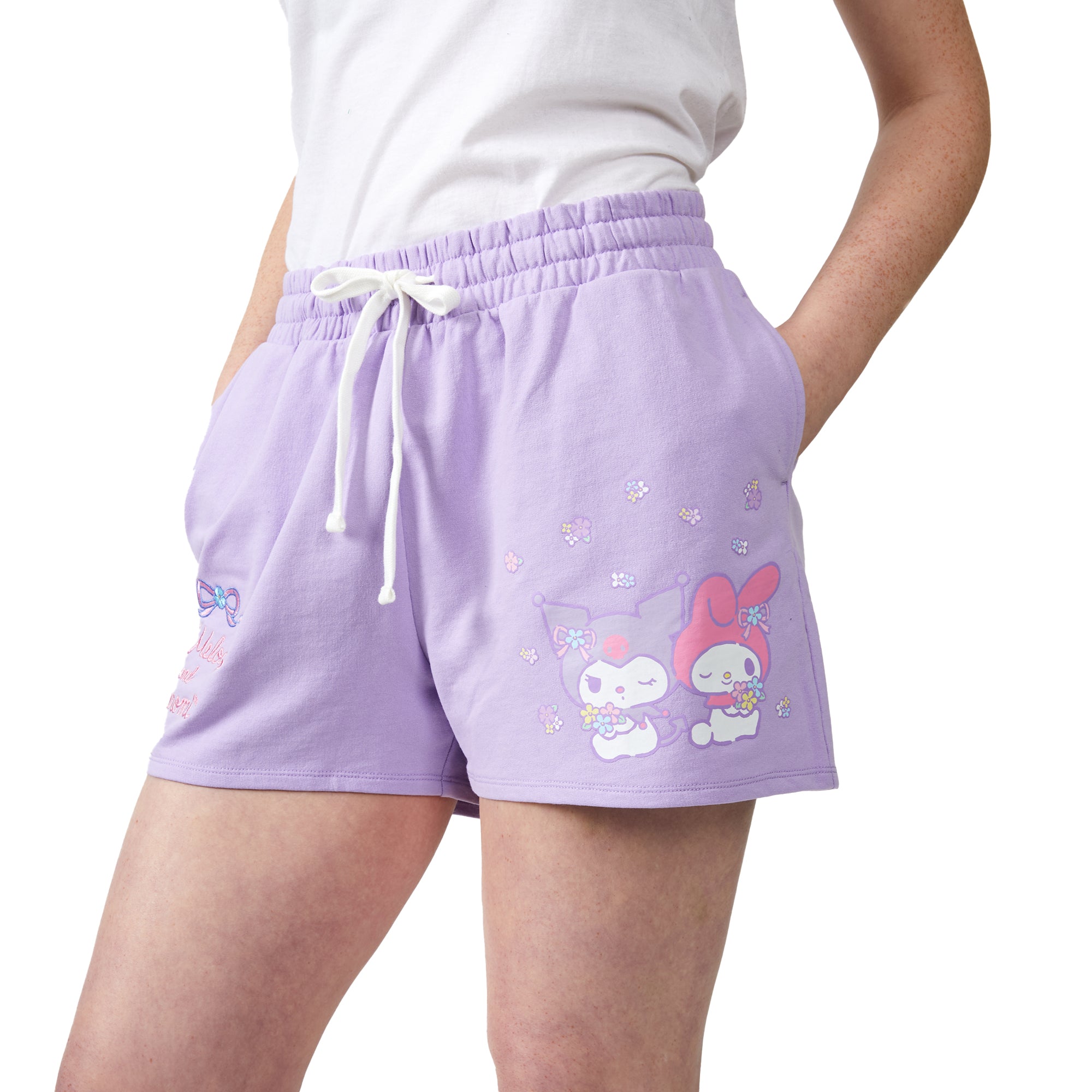 Hello Kitty & Friends Kuromi & My Melody Women's Lavender Sweat Shorts
