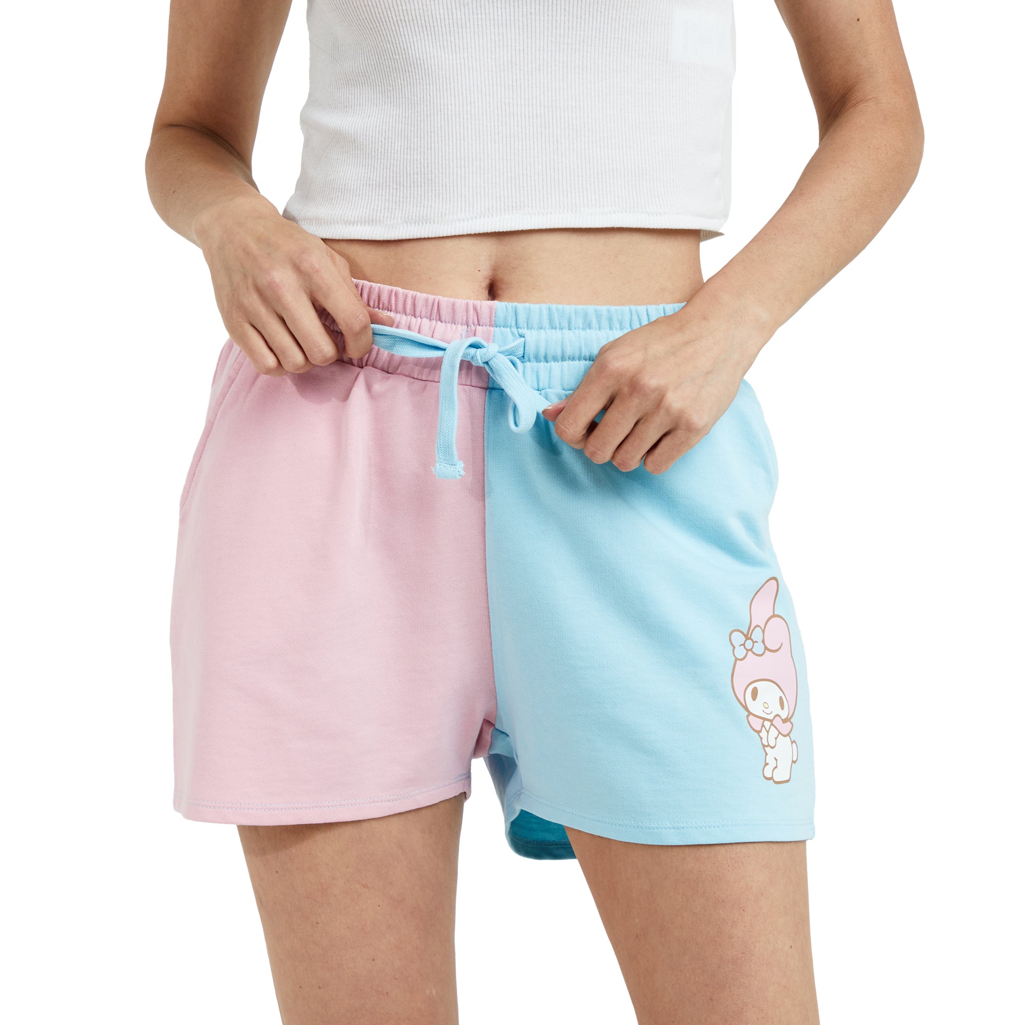 My Melody Character Art Pink & Blue Contrast Women's Sweat Shorts