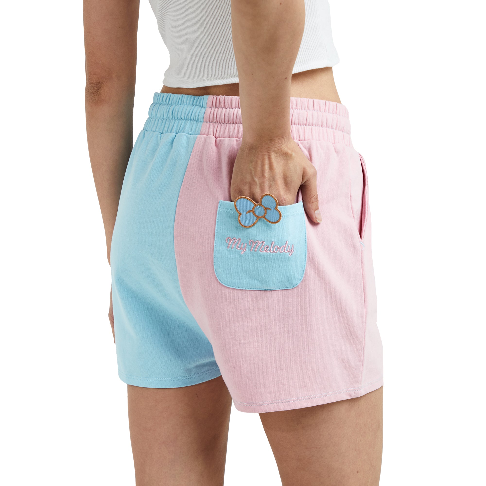 My Melody Character Art Pink & Blue Contrast Women's Sweat Shorts