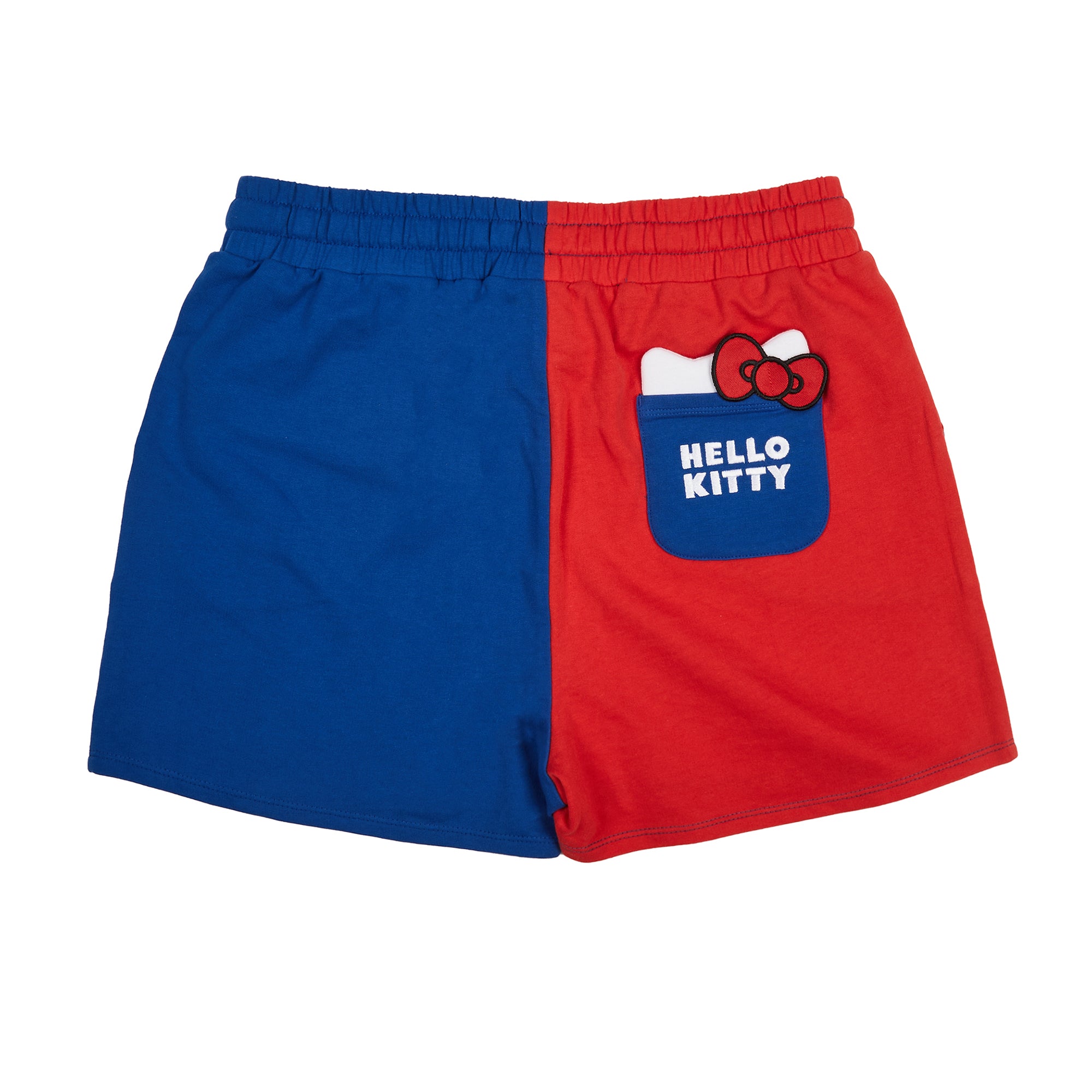 Hello Kitty Character Art Women's Red & Blue Contrast Sweat Shorts