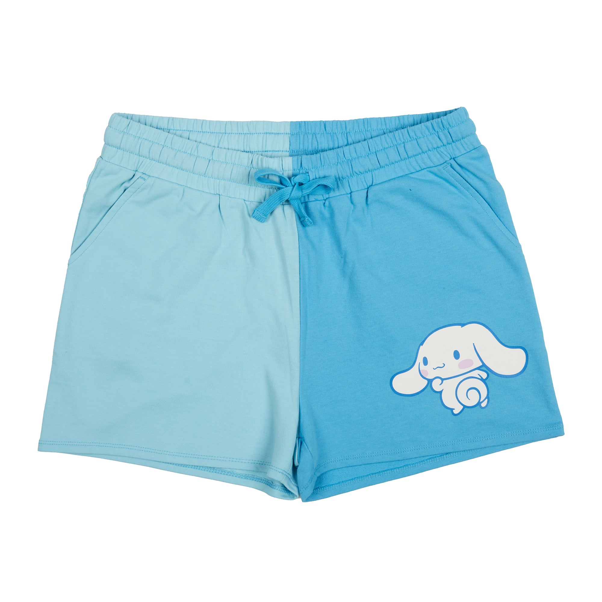 Cinnamoroll Character Art Women's Blue Contrast Sweat Shorts
