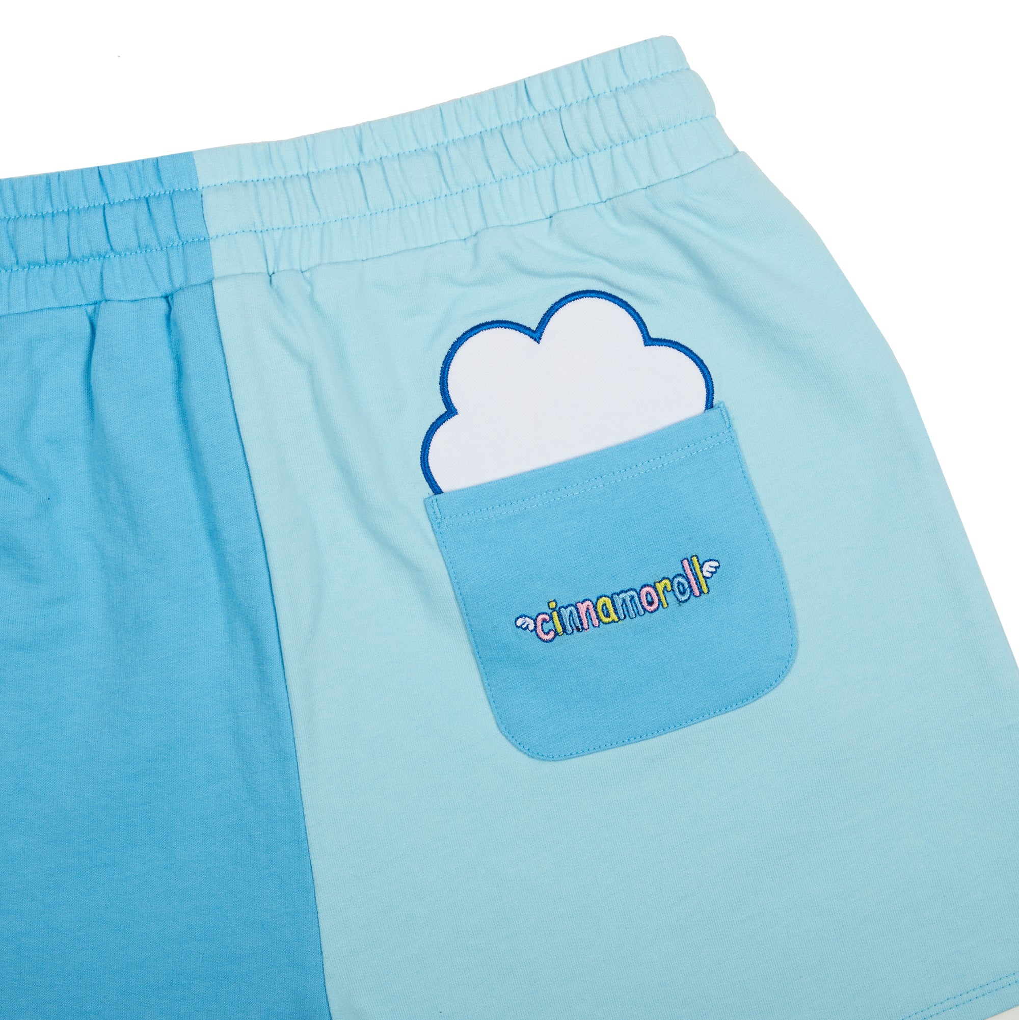 Cinnamoroll Character Art Women's Blue Contrast Sweat Shorts