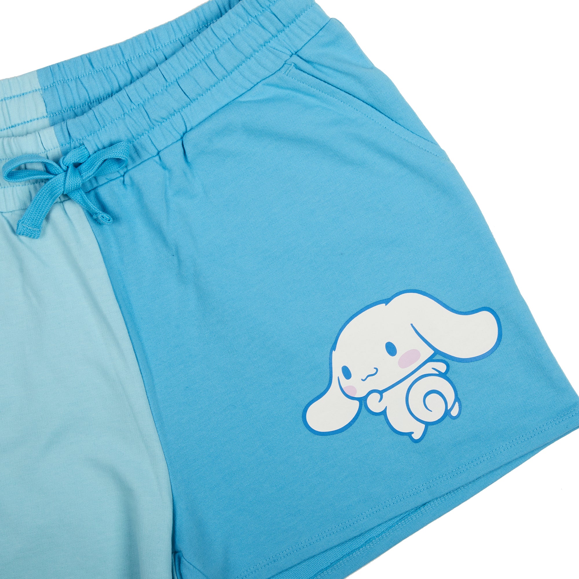 Cinnamoroll Character Art Women's Blue Contrast Sweat Shorts