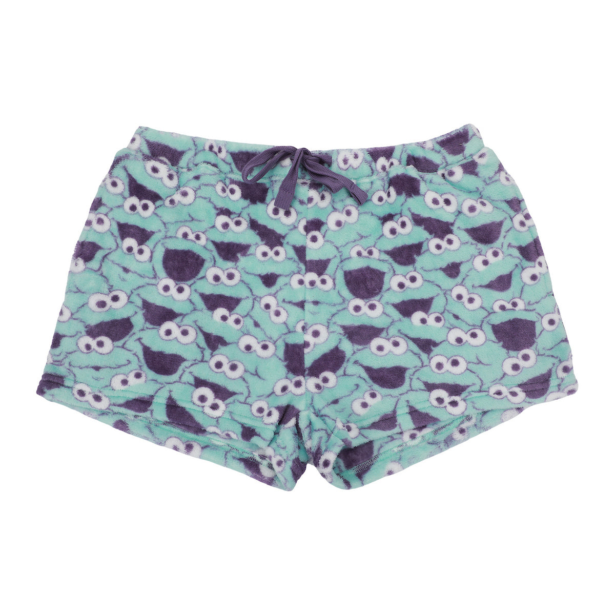 Sesame Street Cookie Monster All-Over Print Women's Drawstring Lounge Shorts