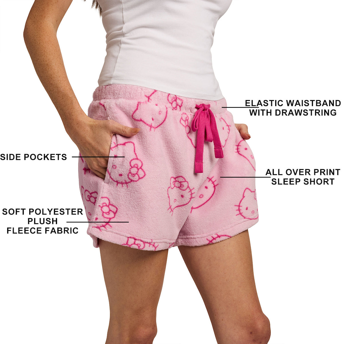 Hello Kitty All-Over Print Women's Plush Shorts