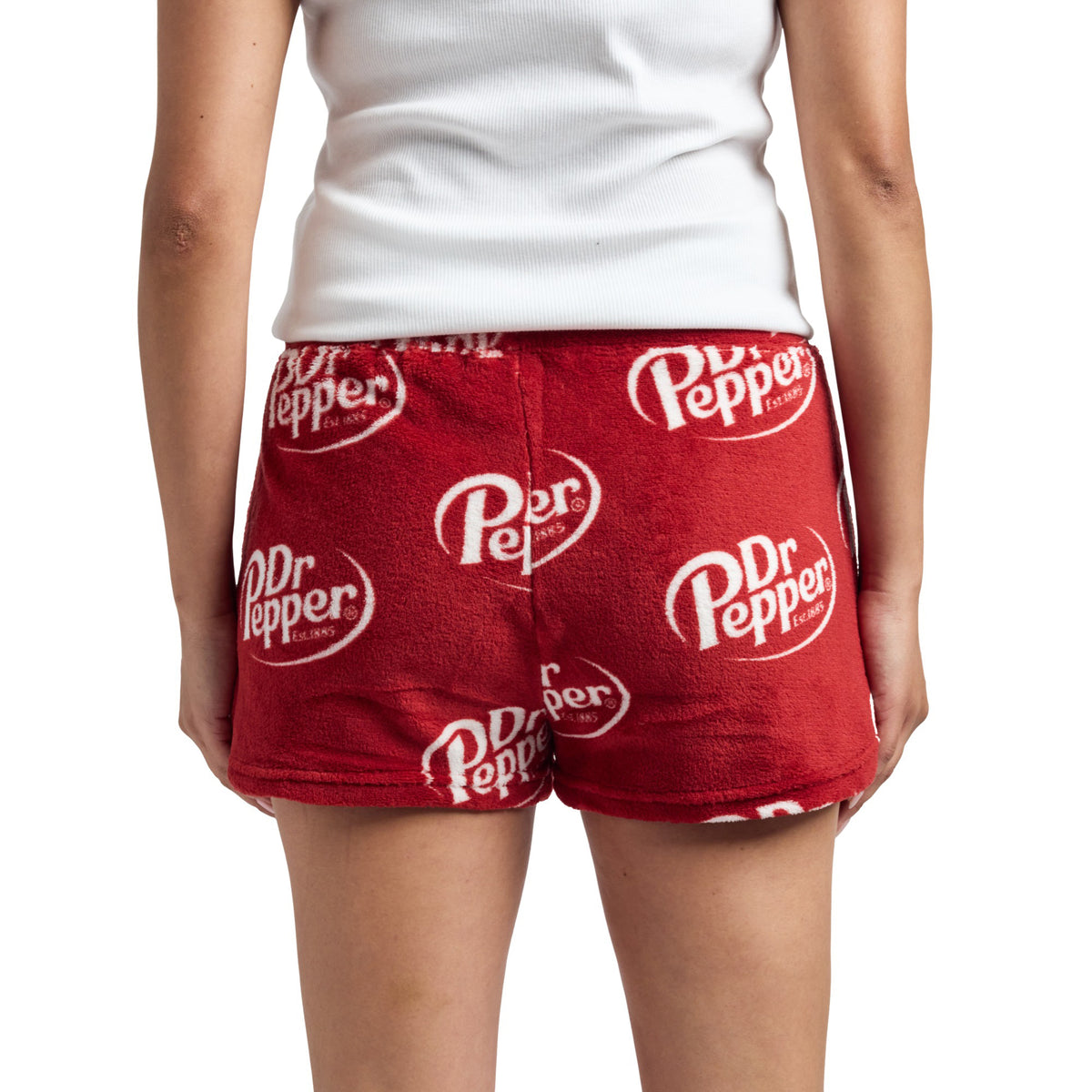 Dr Pepper Logo All-Over Print Women's Plush Shorts