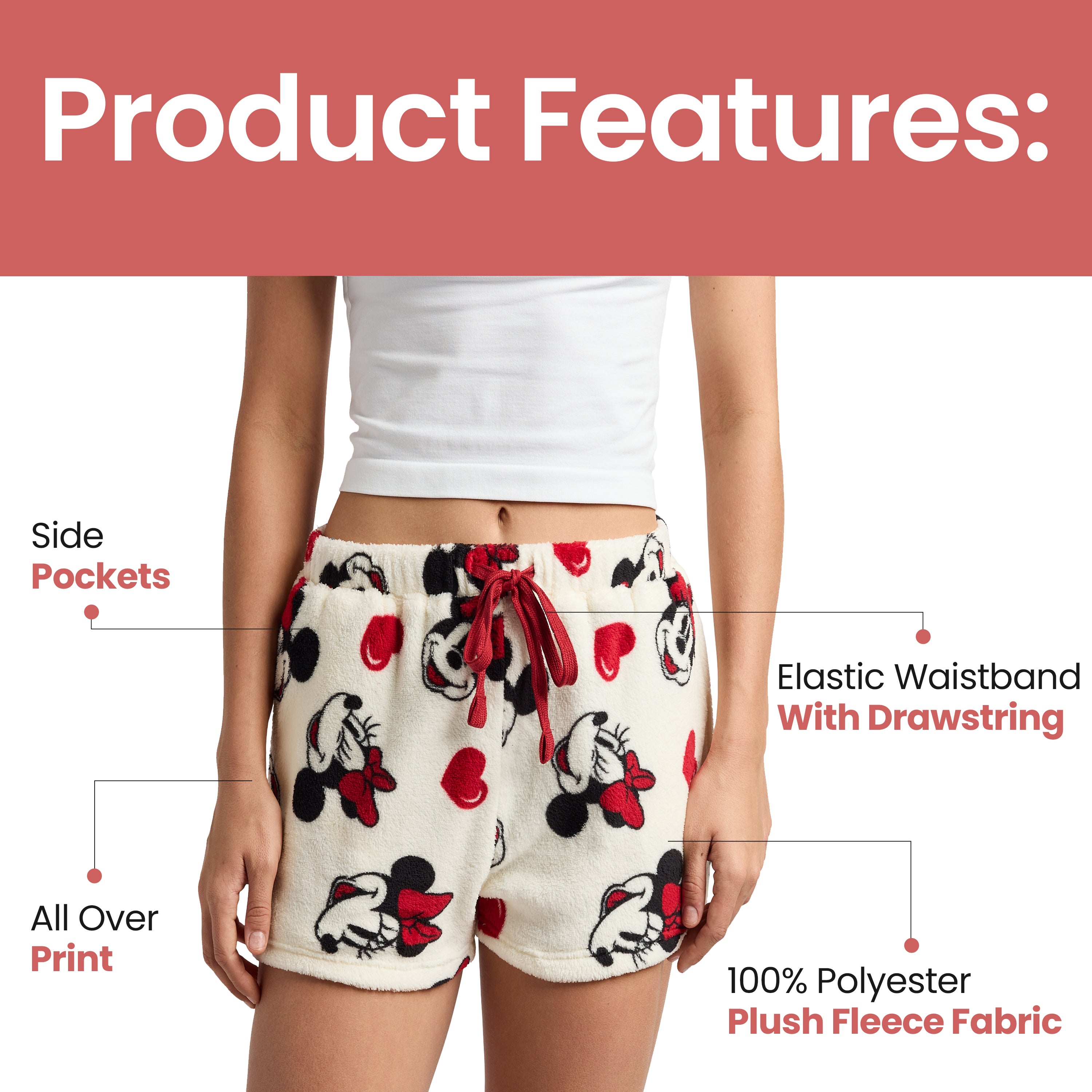 Minnie Mouse Classic All-Over Print Women's Plush Shorts