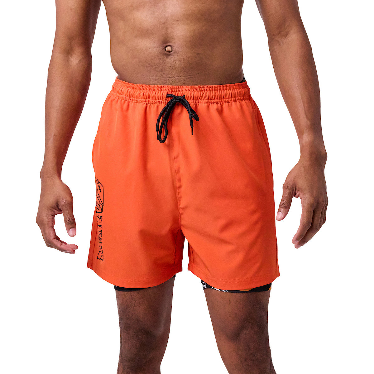 Dragon Ball Z Dragon Balls & Kanji Men's Orange Gym Pajama Shorts
