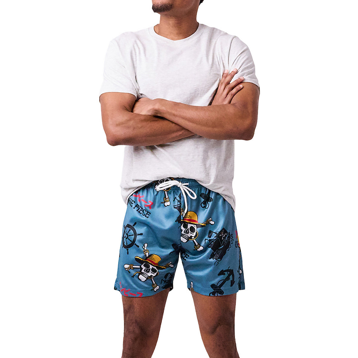 One Piece Live Action Straw Hat Pirate icons All-Over Print Men's Dark Blue Active Mesh Shorts