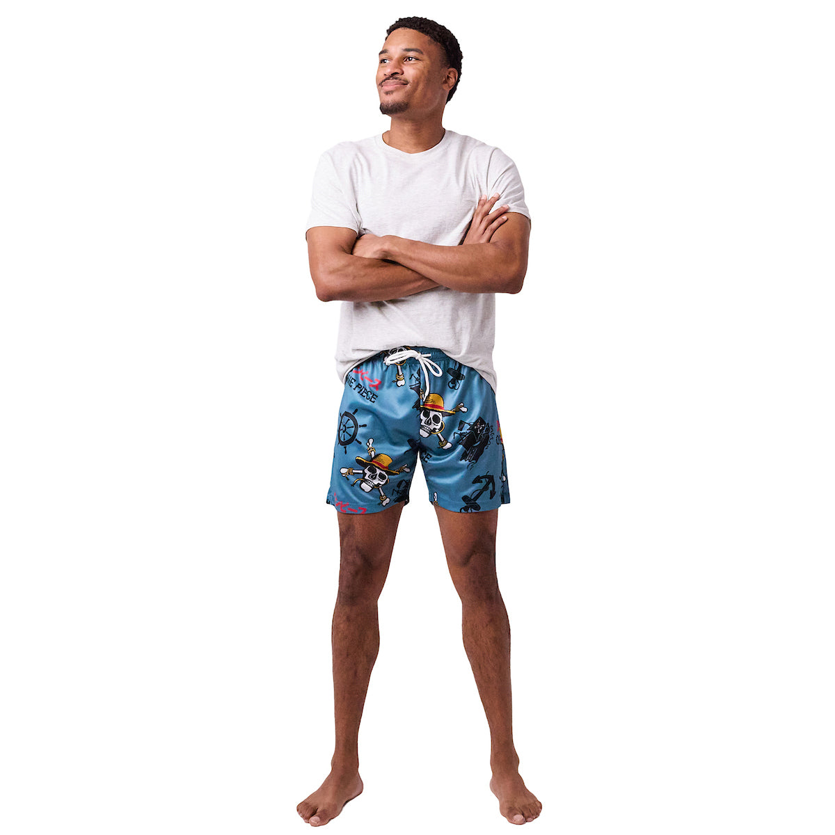 One Piece Live Action Straw Hat Pirate icons All-Over Print Men's Dark Blue Active Mesh Shorts